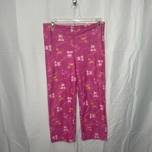 VINTAGE Carter's Pretty in Pink Cat Pajama Pants Girls Size 10